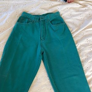 Gitano Vintage 80’s high waisted retro green jeans